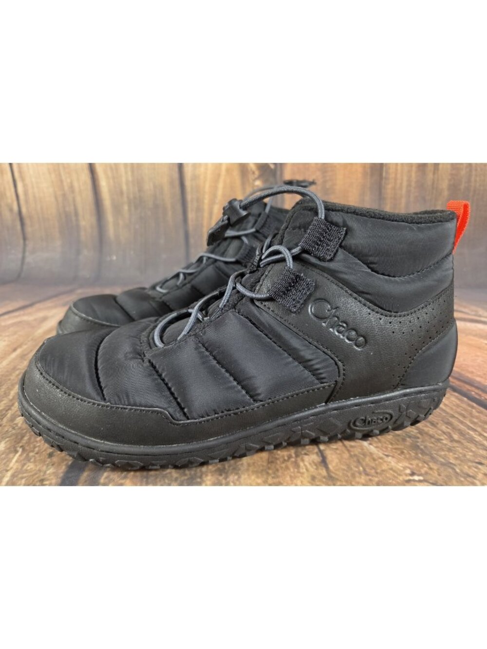 Chaco Ramble Puff Lace-Up Ankle  Boot Ripstop Nylon Black Women Size 9 Excellent